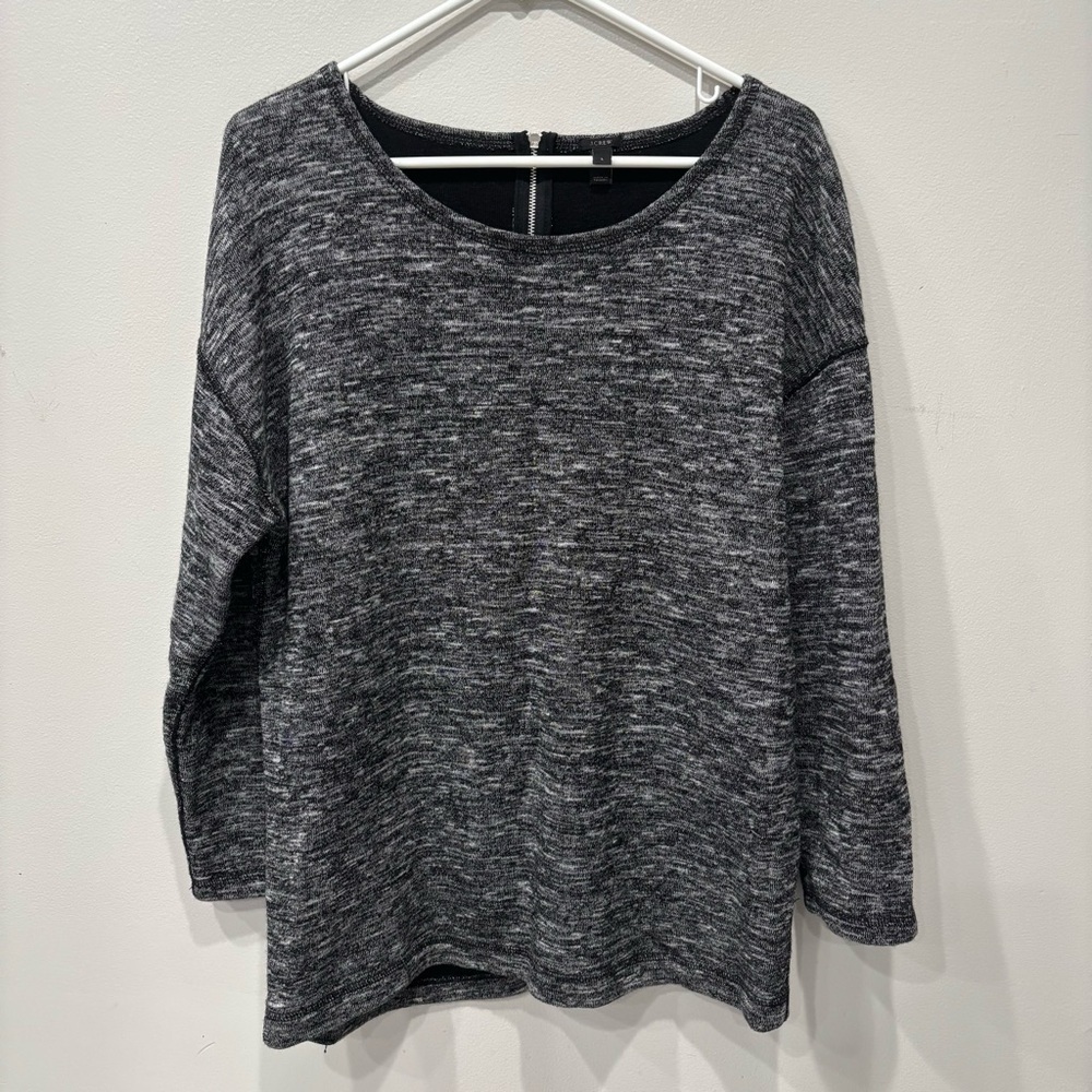 J.Crew Jasper Wool Blend Tunic Back Zip Sweater Women’s Size Large
